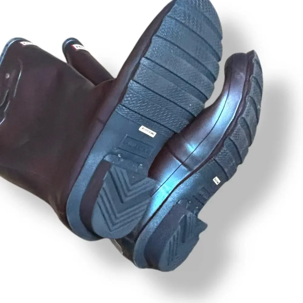 Hunter Original Tall Gloss Rain Boots Purple Iridescent Waterproof Wellies 5